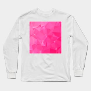 Persian Rose Pink Abstract Low Polygon Background Long Sleeve T-Shirt